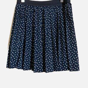 Divided by H&M Soft Silky Trendy Blue White Polka Dot Pleated Mini Skirt. Size 4